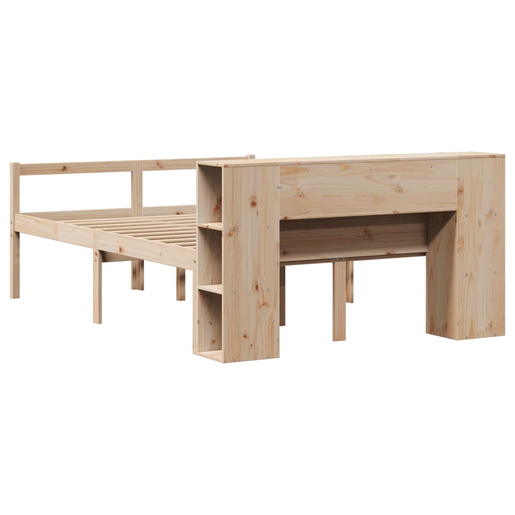 Bookcase Bed without Mattress 120x190 cm Small Double Solid Wood Pine