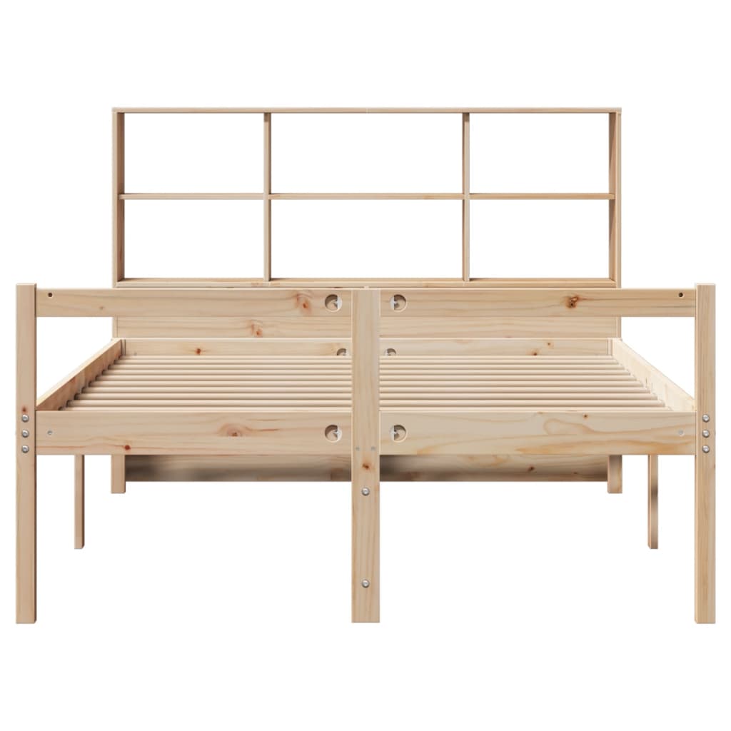 Bookcase Bed without Mattress 140x200 cm Solid Wood Pine