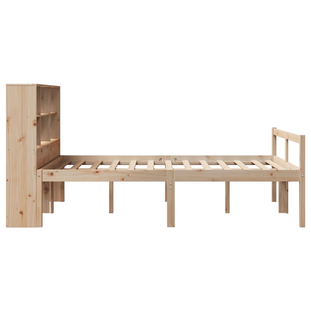 Bookcase Bed without Mattress 140x200 cm Solid Wood Pine