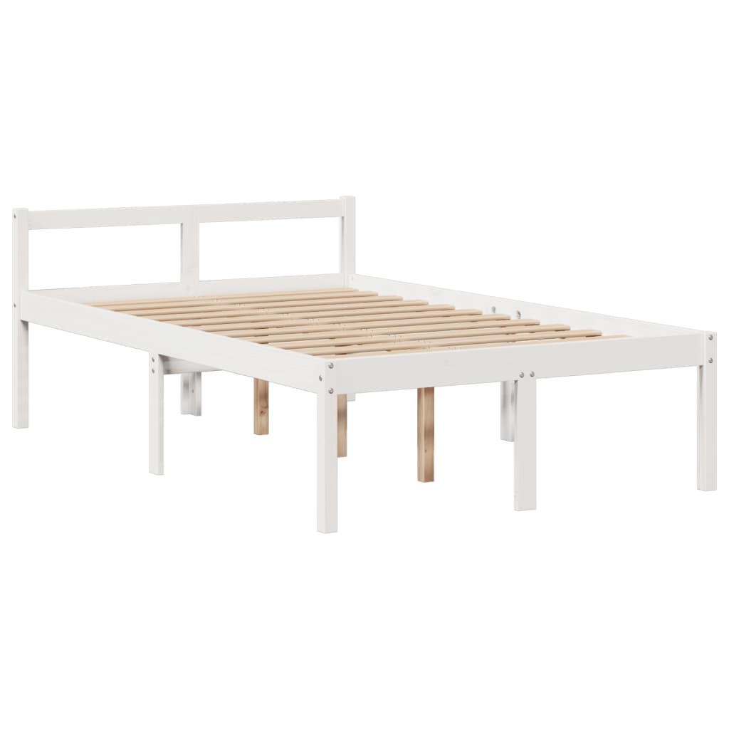 Bookcase Bed without Mattress White 135x190 cm Doouble Solid Wood Pine