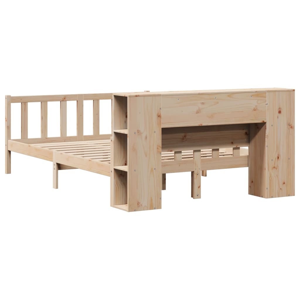 Bookcase Bed without Mattress 120x190 cm Small Double Solid Wood Pine