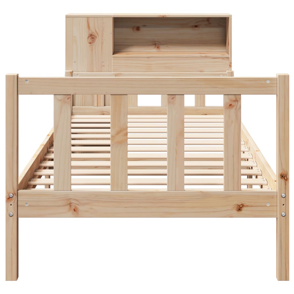 Bookcase Bed without Mattress 100x200 cm Solid Wood Pine