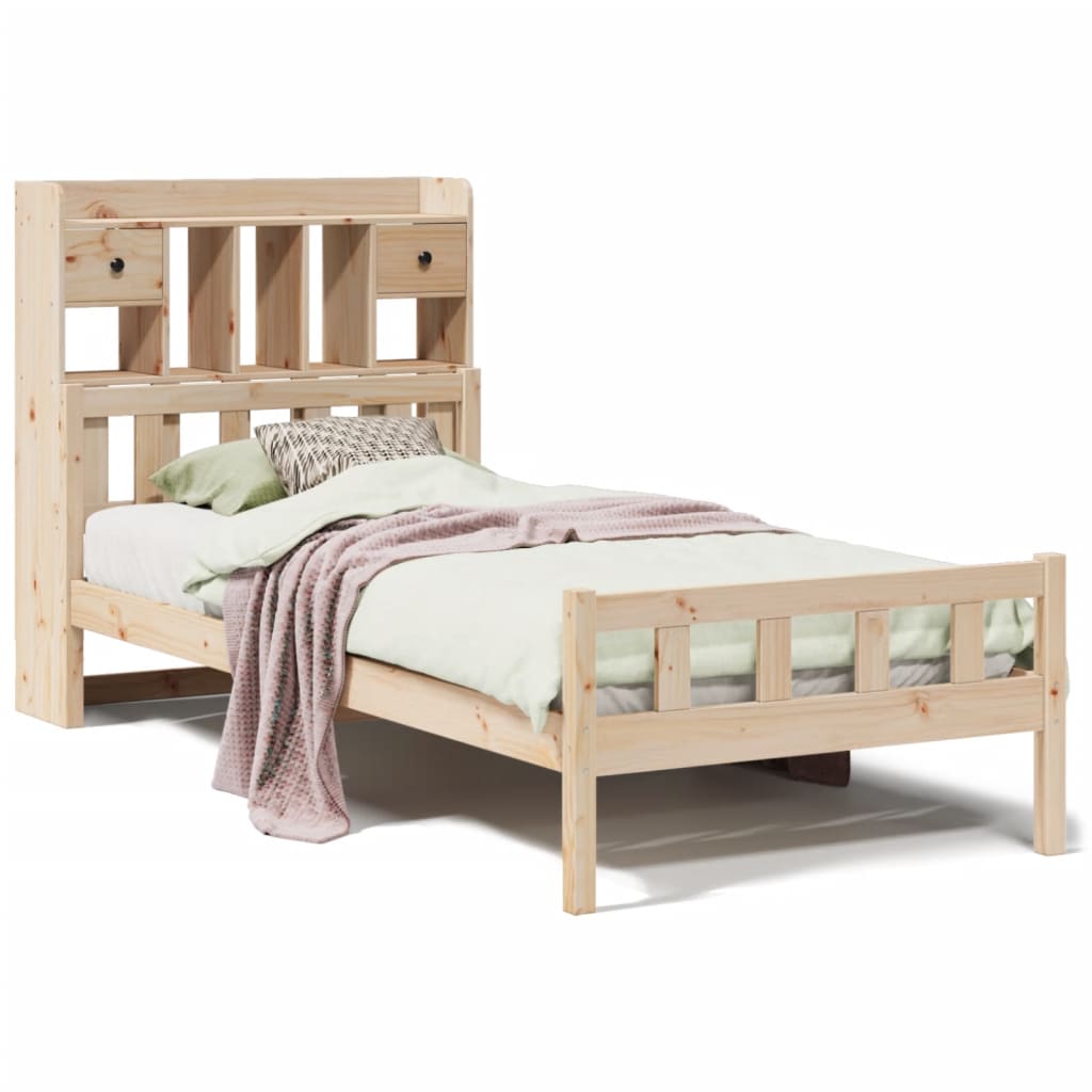 Bookcase Bed without Mattress 100x200 cm Solid Wood Pine