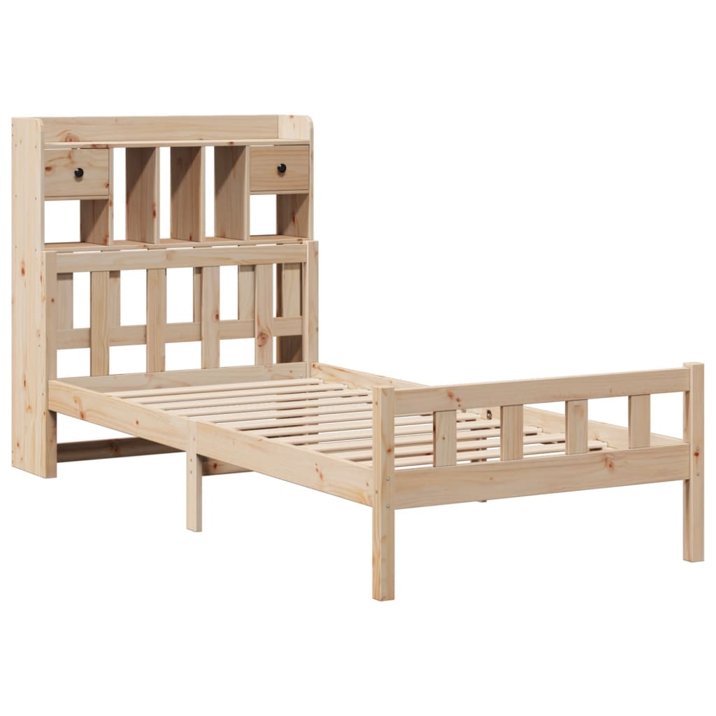 Bookcase Bed without Mattress 100x200 cm Solid Wood Pine