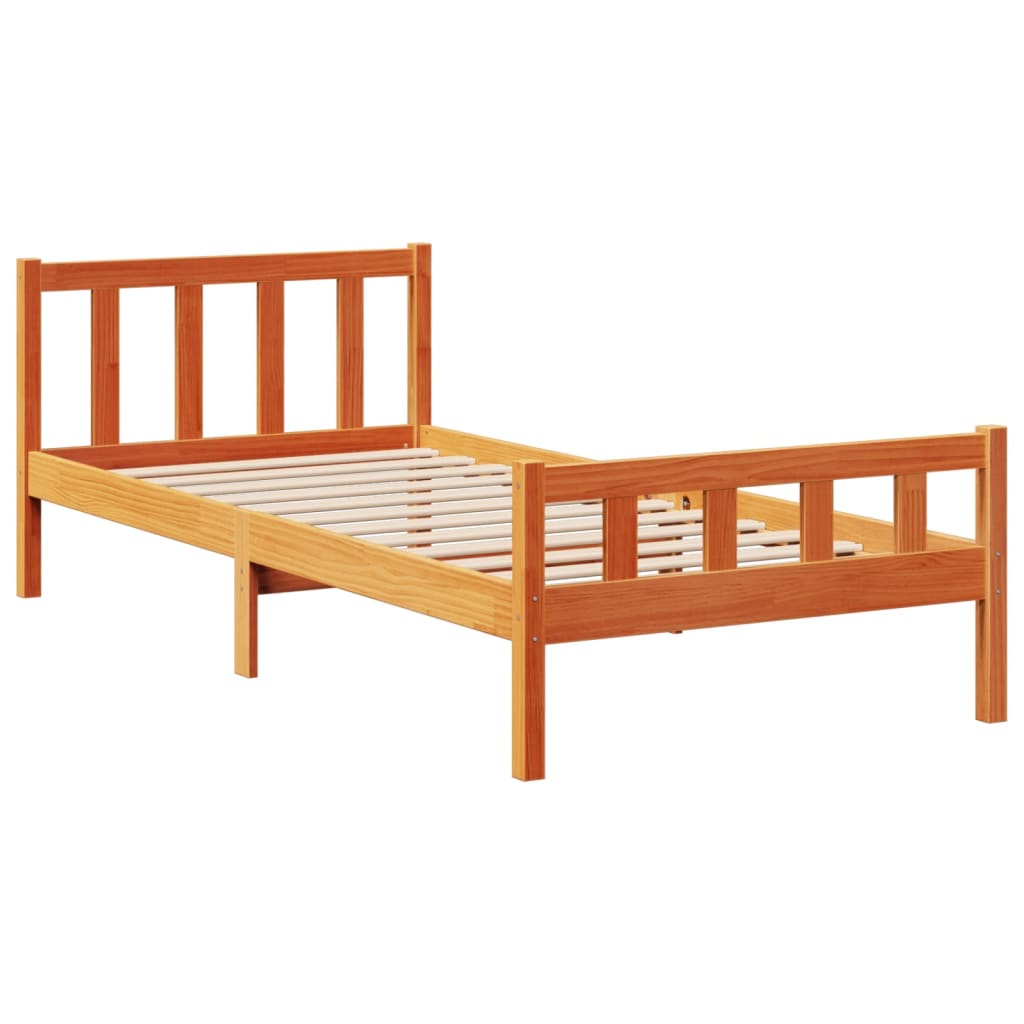 Bookcase Bed without Mattress Wax Brown 75x190 cm Small Single Solid Wood Pine