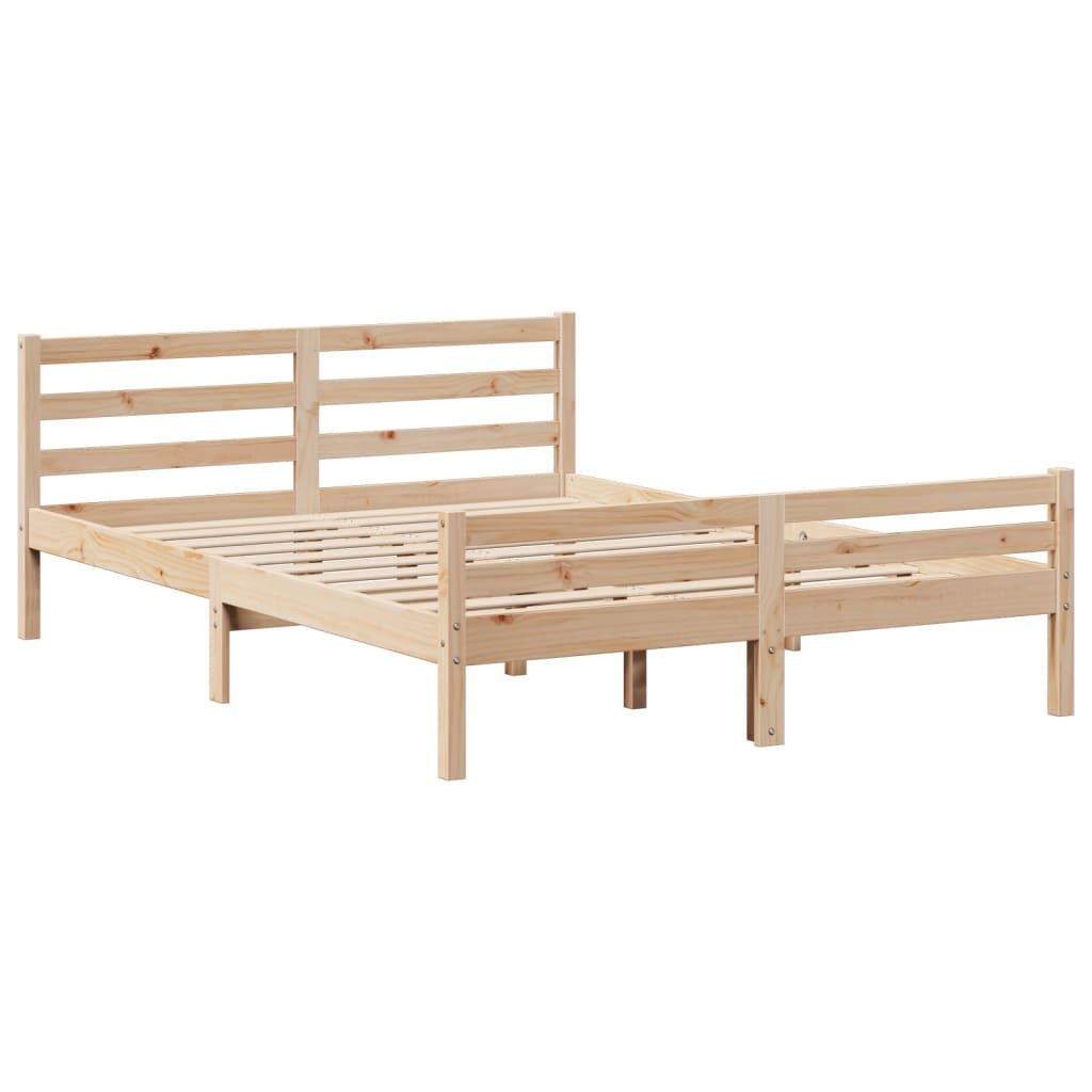 Bookcase Bed without Mattress 140x190 cm Solid Wood Pine