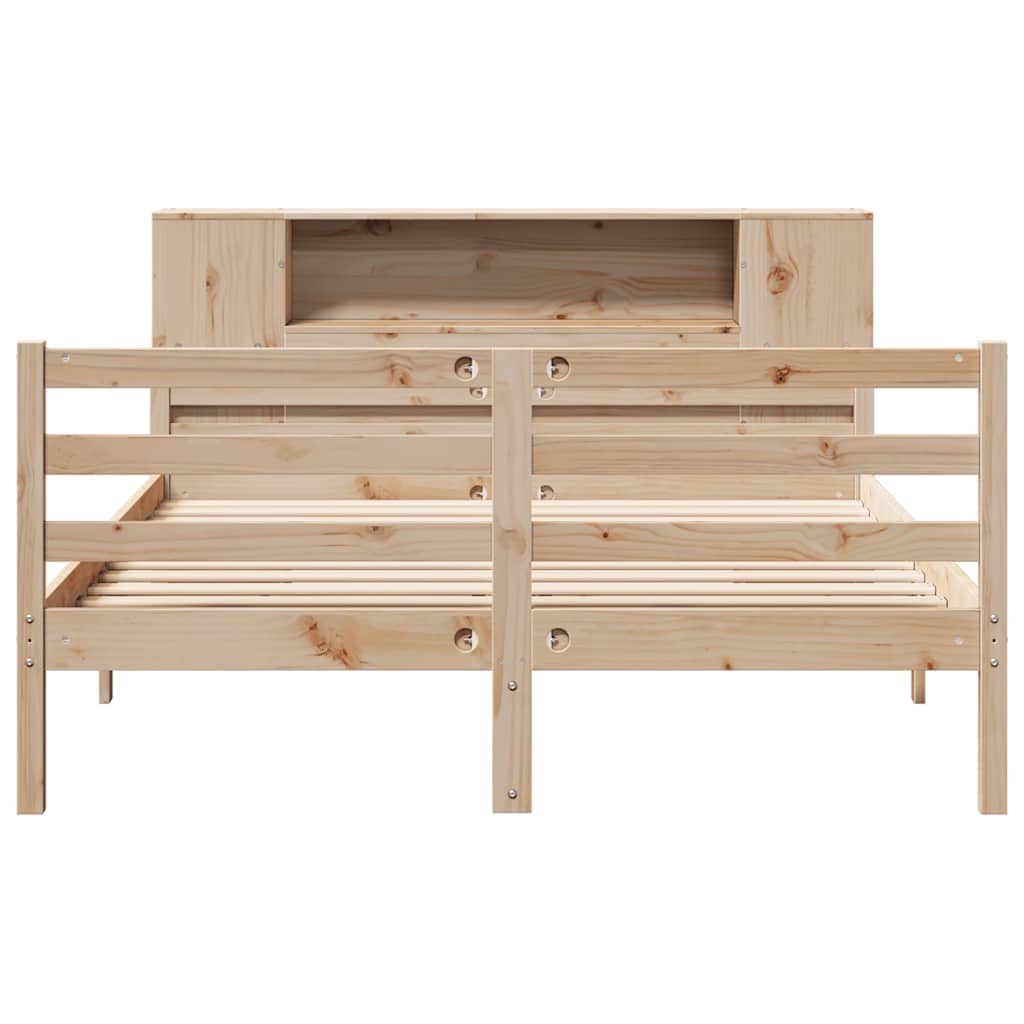 Bookcase Bed without Mattress 160x200 cm Solid Wood Pine