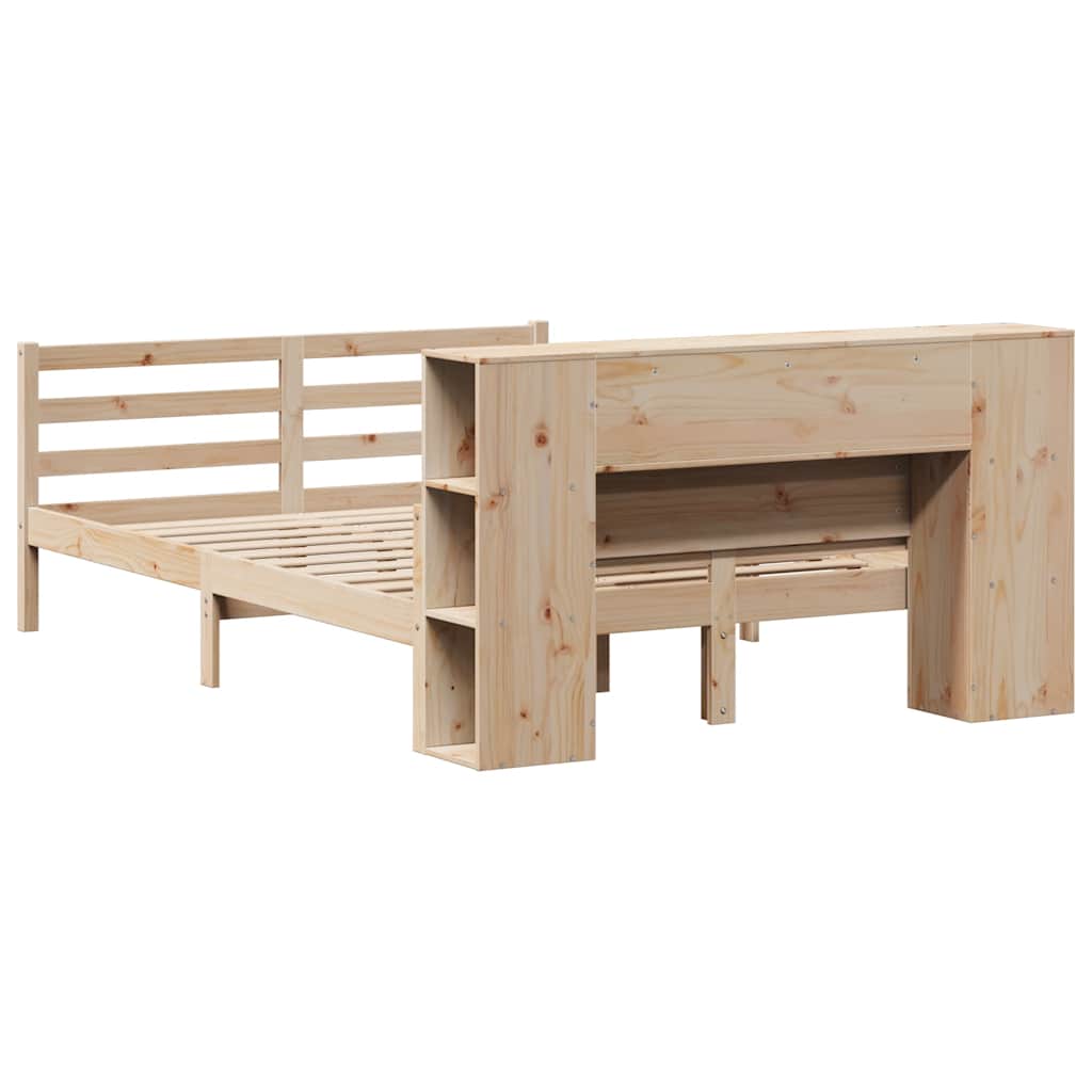 Bookcase Bed without Mattress 160x200 cm Solid Wood Pine
