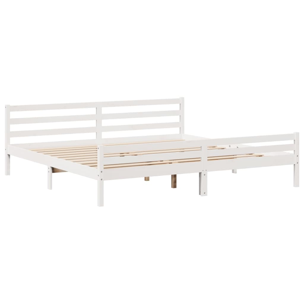 Bookcase Bed without Mattress White 200x200 cm Solid Wood Pine