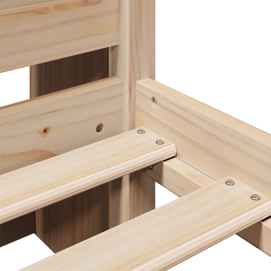 Bookcase Bed without Mattress 140x200 cm Solid Wood Pine