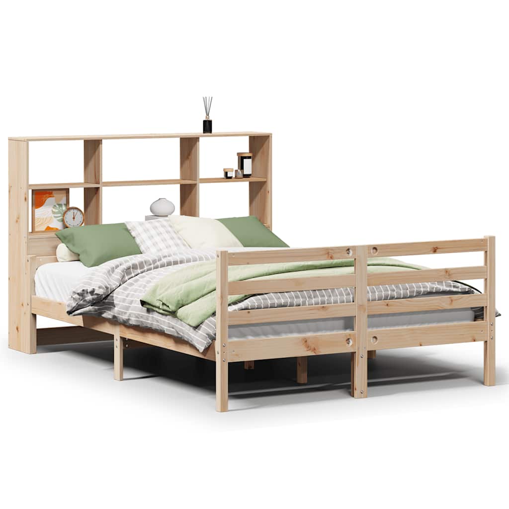 Bookcase Bed without Mattress 160x200 cm Solid Wood Pine