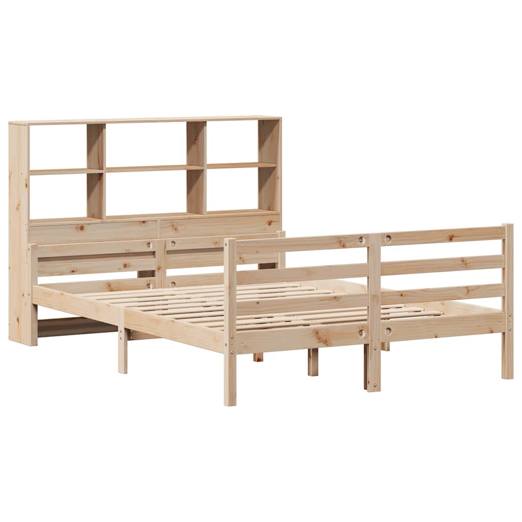 Bookcase Bed without Mattress 160x200 cm Solid Wood Pine