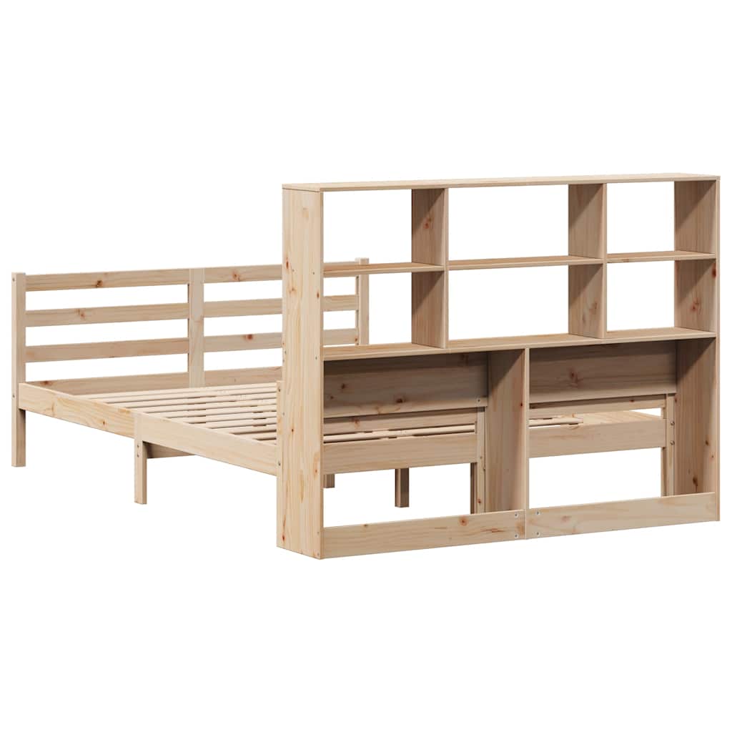 Bookcase Bed without Mattress 160x200 cm Solid Wood Pine