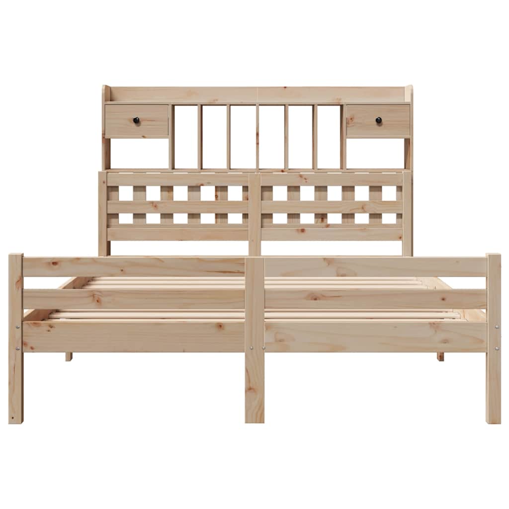 Bookcase Bed without Mattress 160x200cm Solid Wood Pine