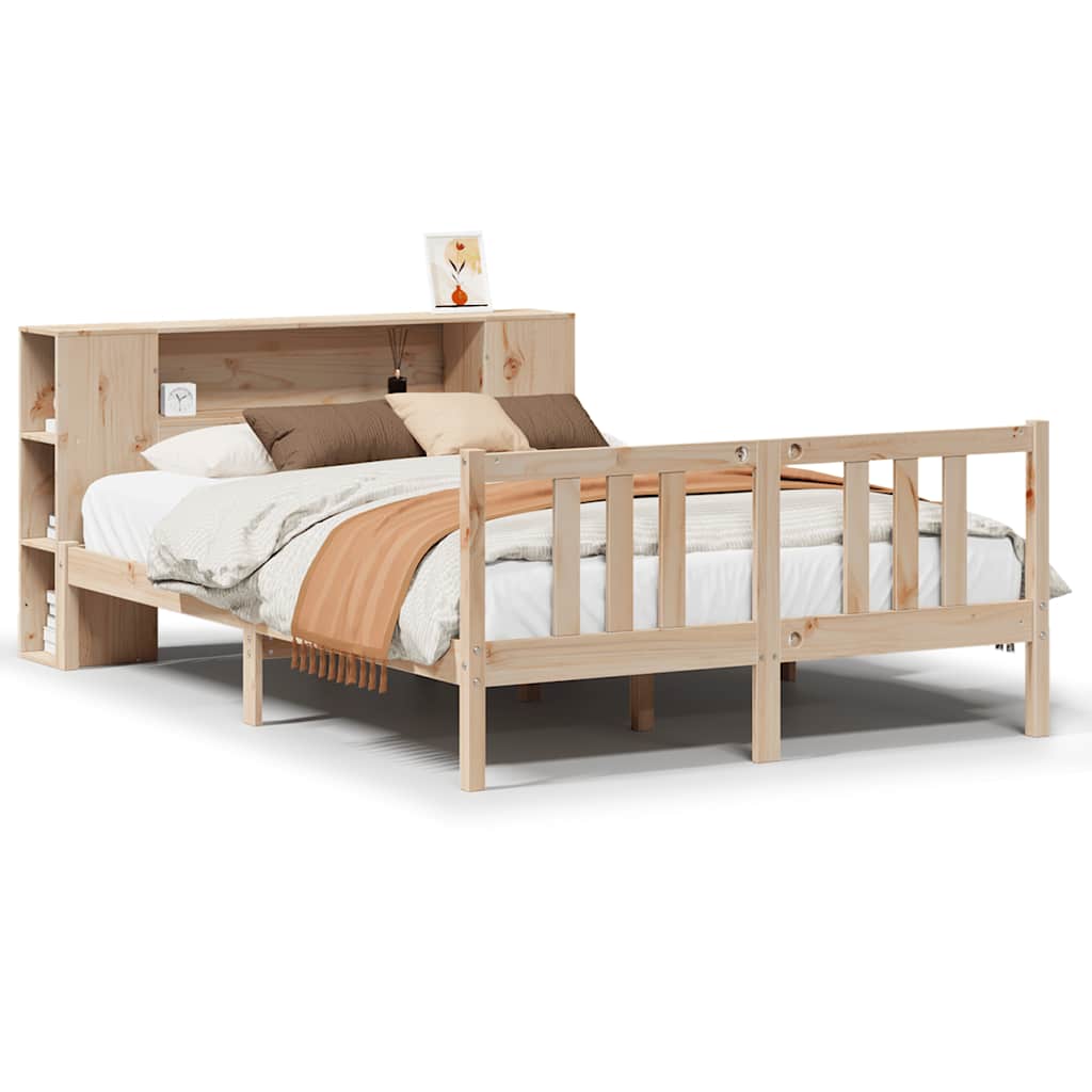 Bookcase Bed without Mattress 120x200cm Solid Wood Pine
