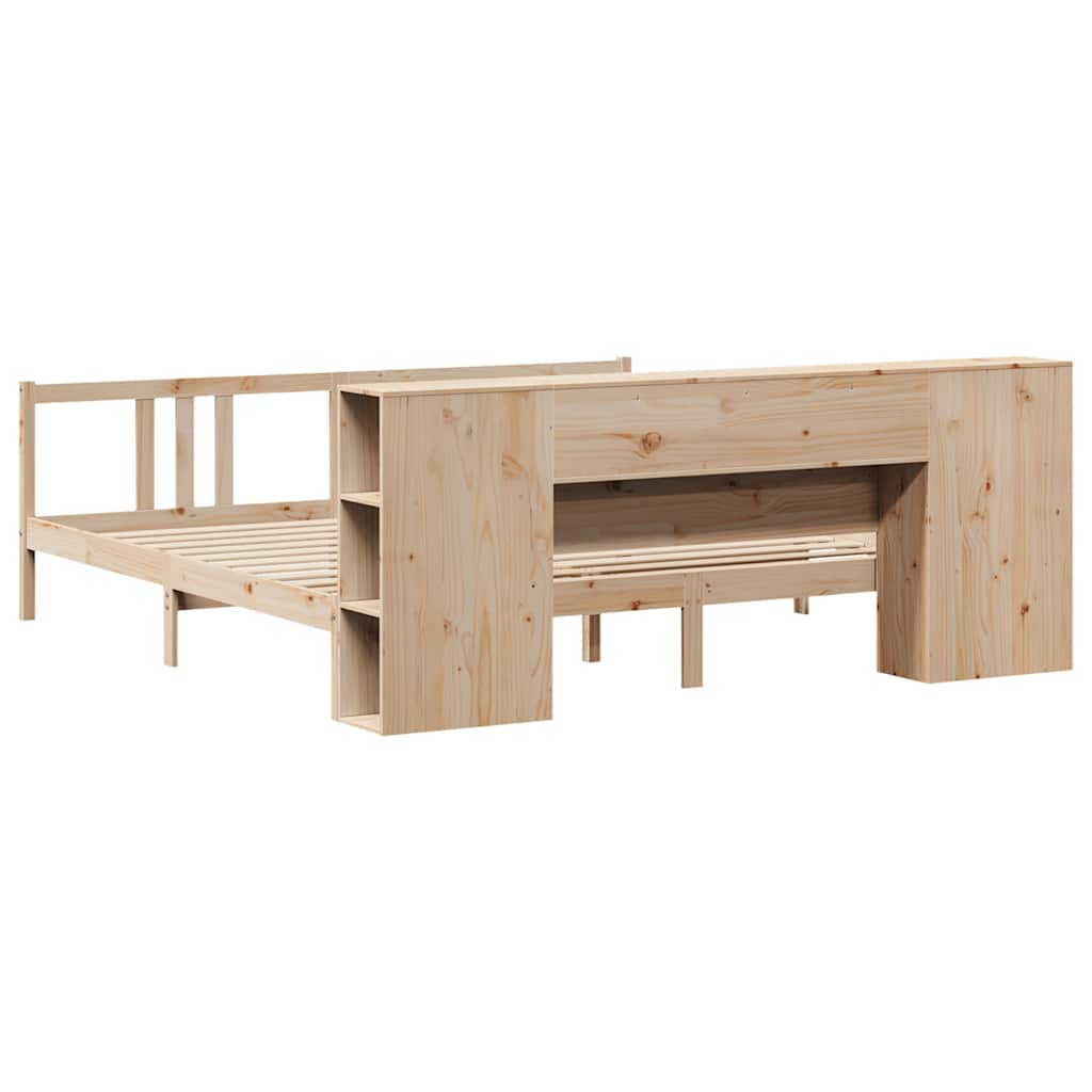 Bookcase Bed without Mattress 180x200cm Solid Wood Pine