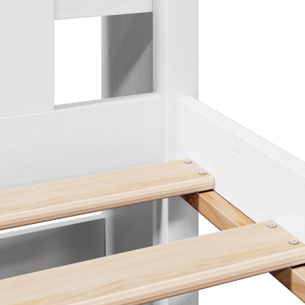 Bookcase Bed without Mattress White 90x200 cm Solid Wood Pine