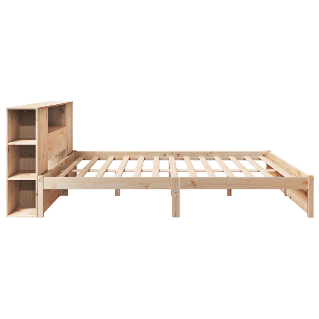 Bookcase Bed without Mattress 180x200cm Super King Solid Wood Pine
