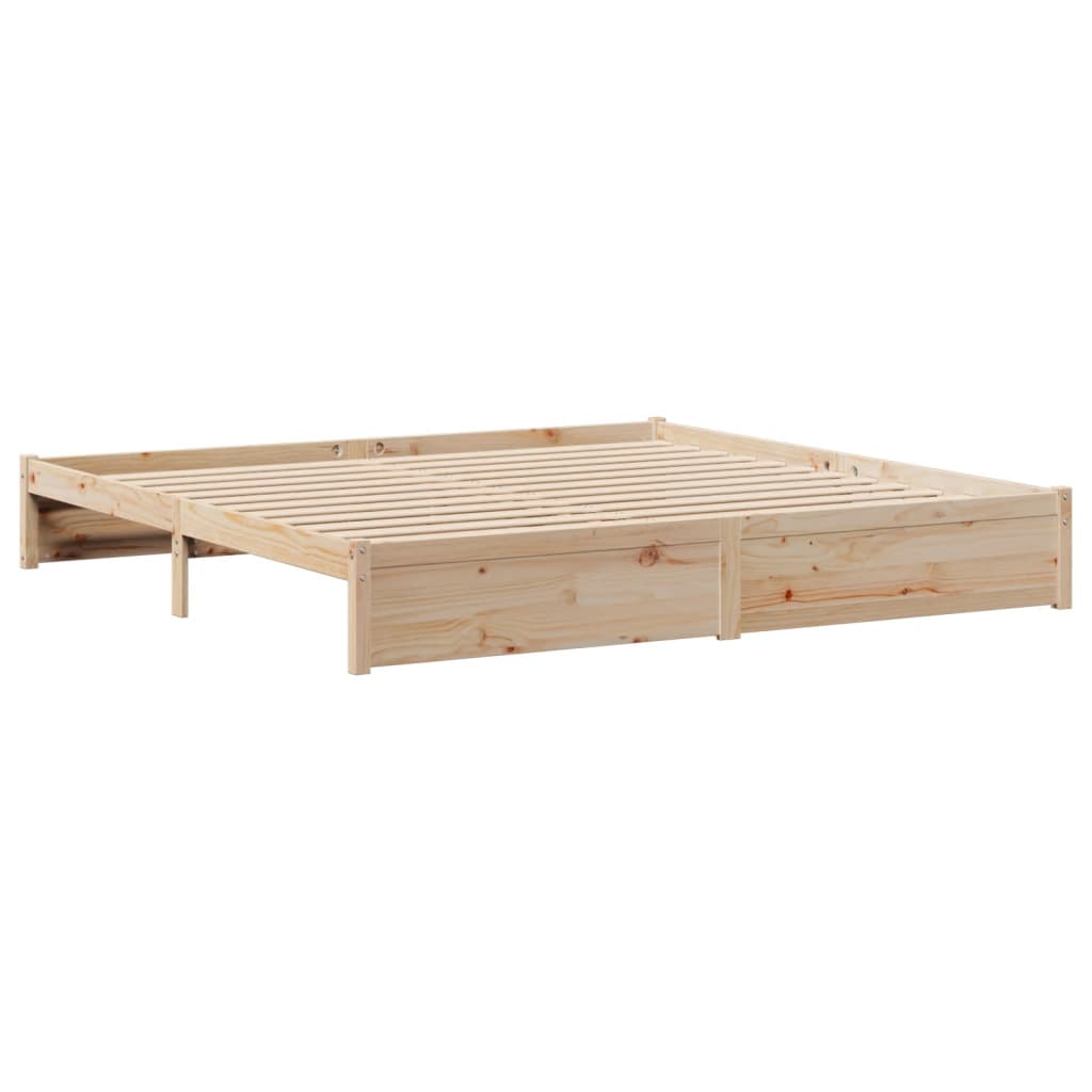 Bookcase Bed without Mattress 180x200cm Super King Solid Wood Pine