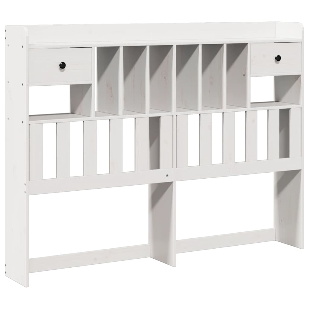 Bookcase Bed without Mattress White 140x190cm Solid Wood Pine