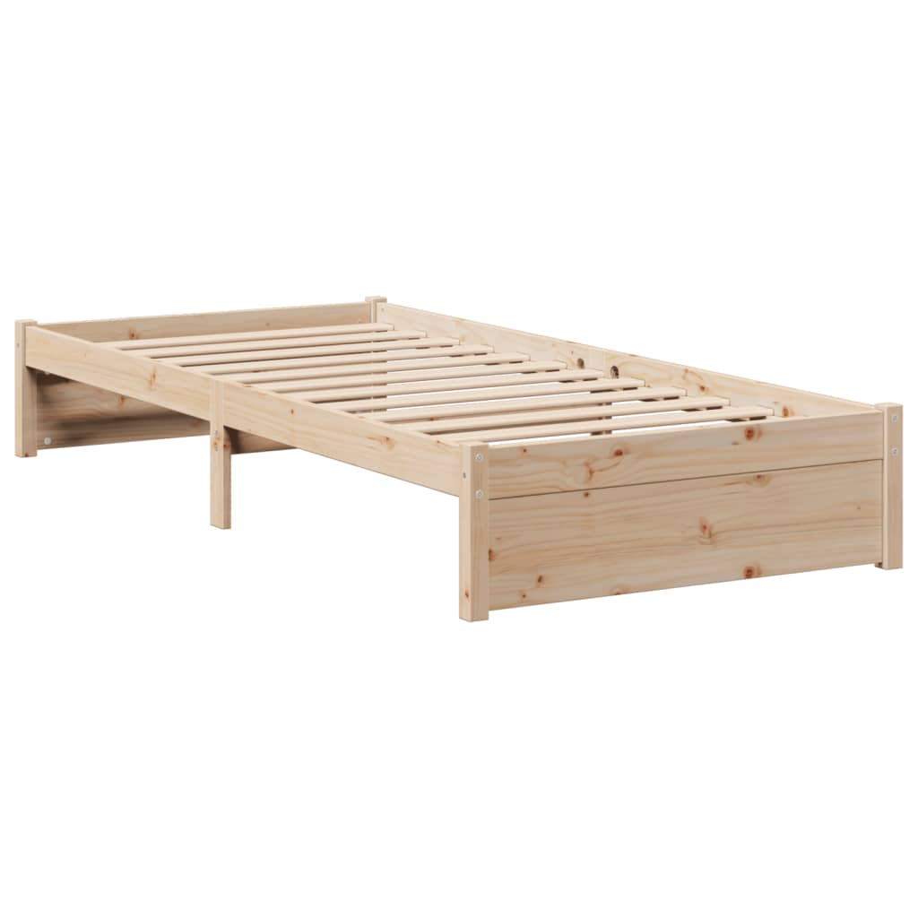 Bookcase Bed without Mattress 90x200cm Solid Wood Pine
