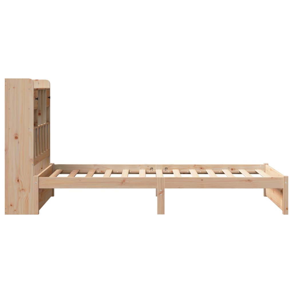 Bookcase Bed without Mattress 90x200cm Solid Wood Pine