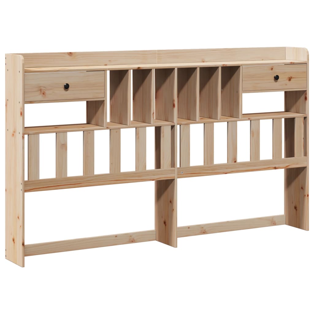 Bookcase Bed without Mattress 180x200cm Super King Solid Wood Pine