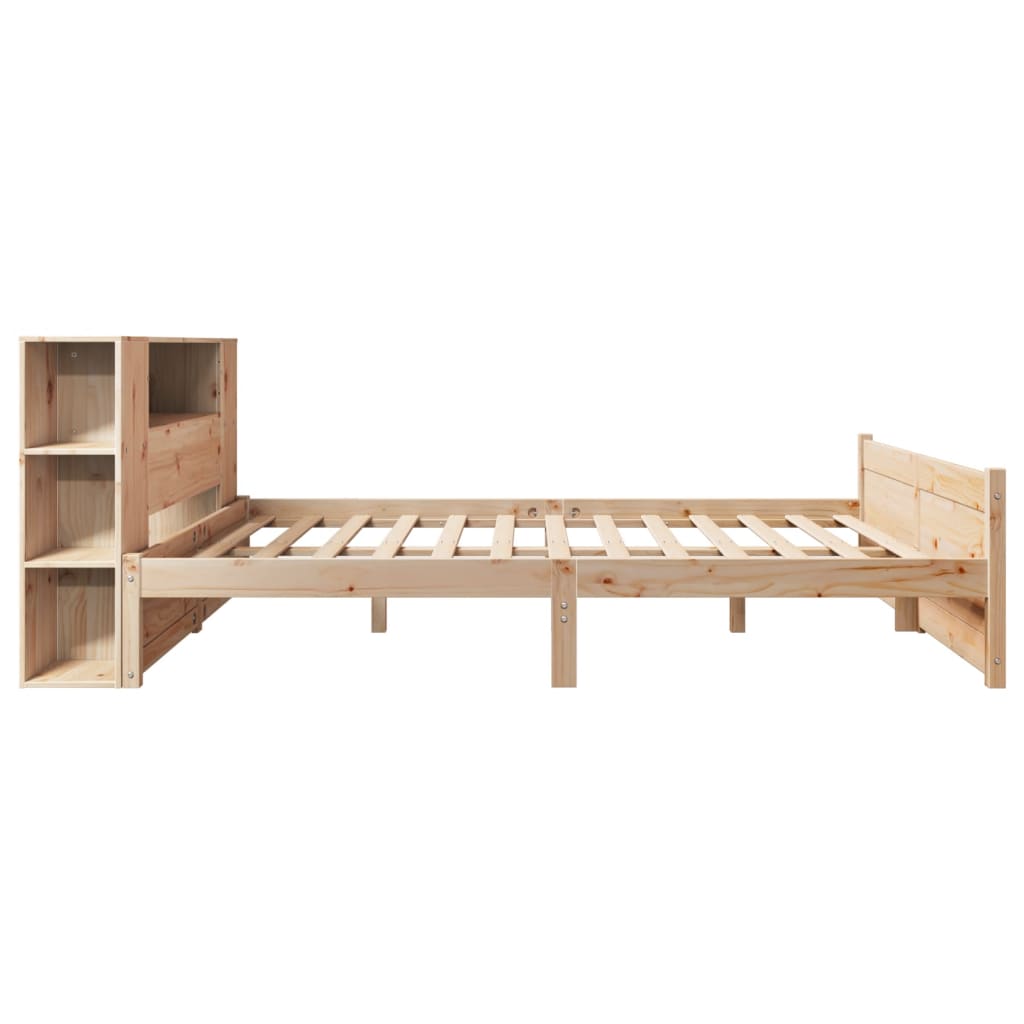 Bookcase Bed without Mattress 140x190cm Solid Wood Pine