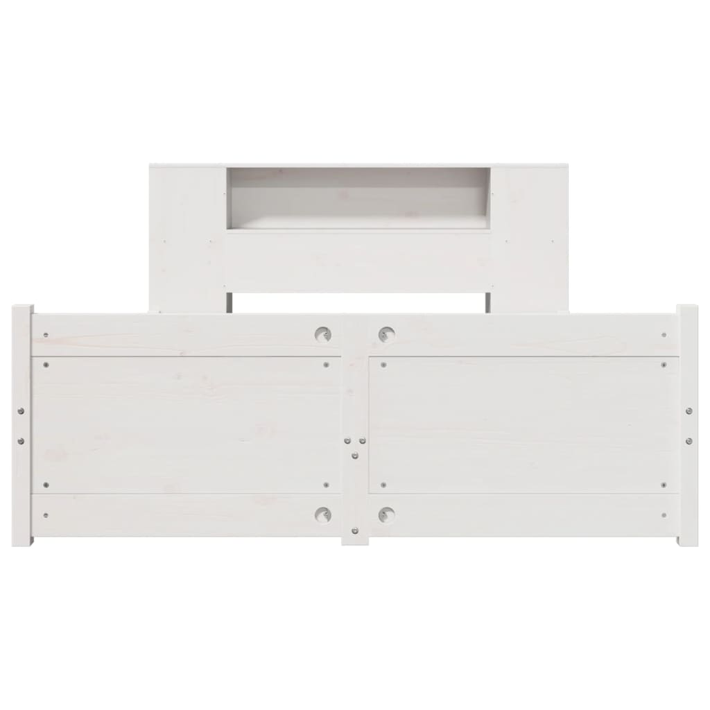 Bookcase Bed without Mattress White 120x200cm Solid Wood Pine