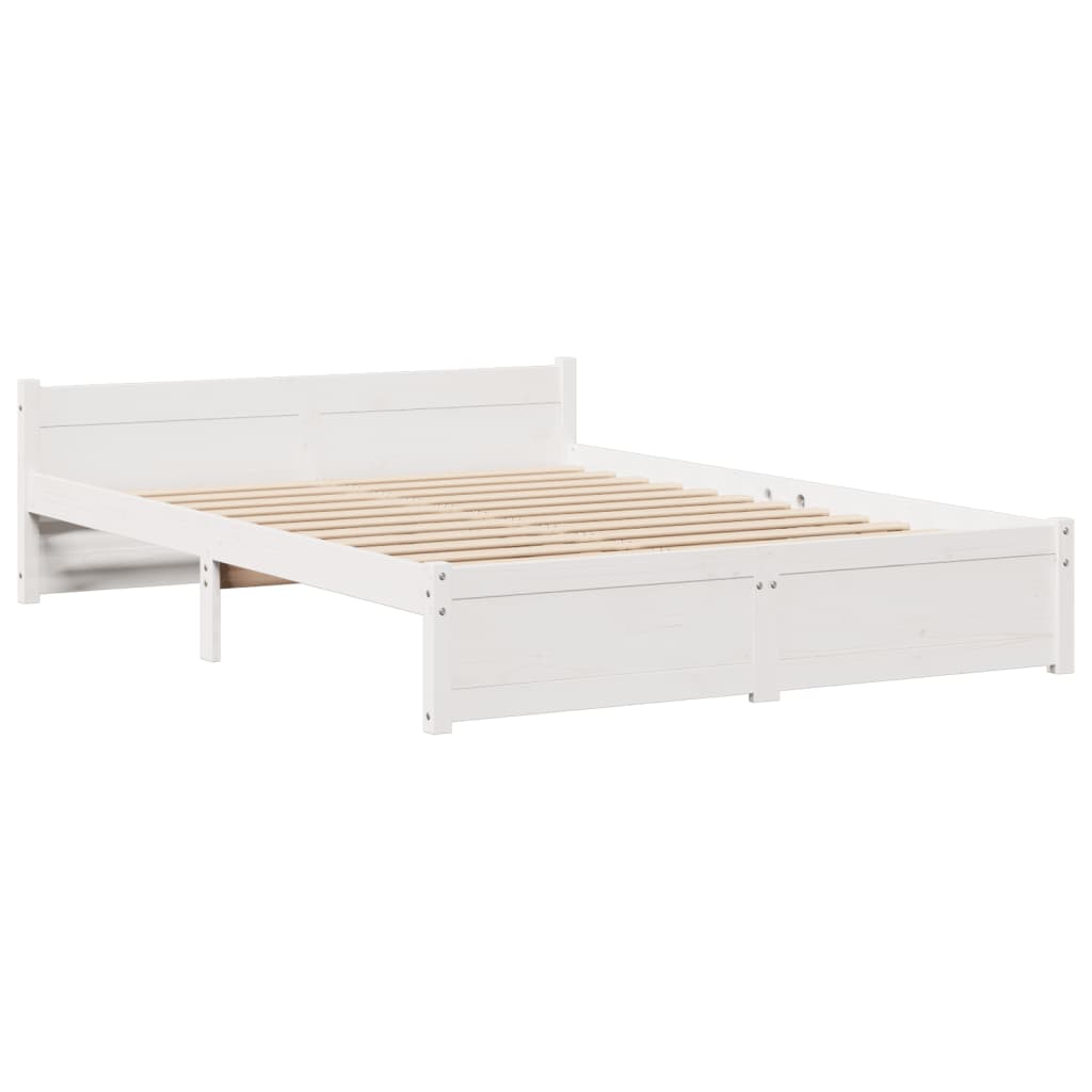 Bookcase Bed without Mattress White 160x200cm Solid Wood Pine