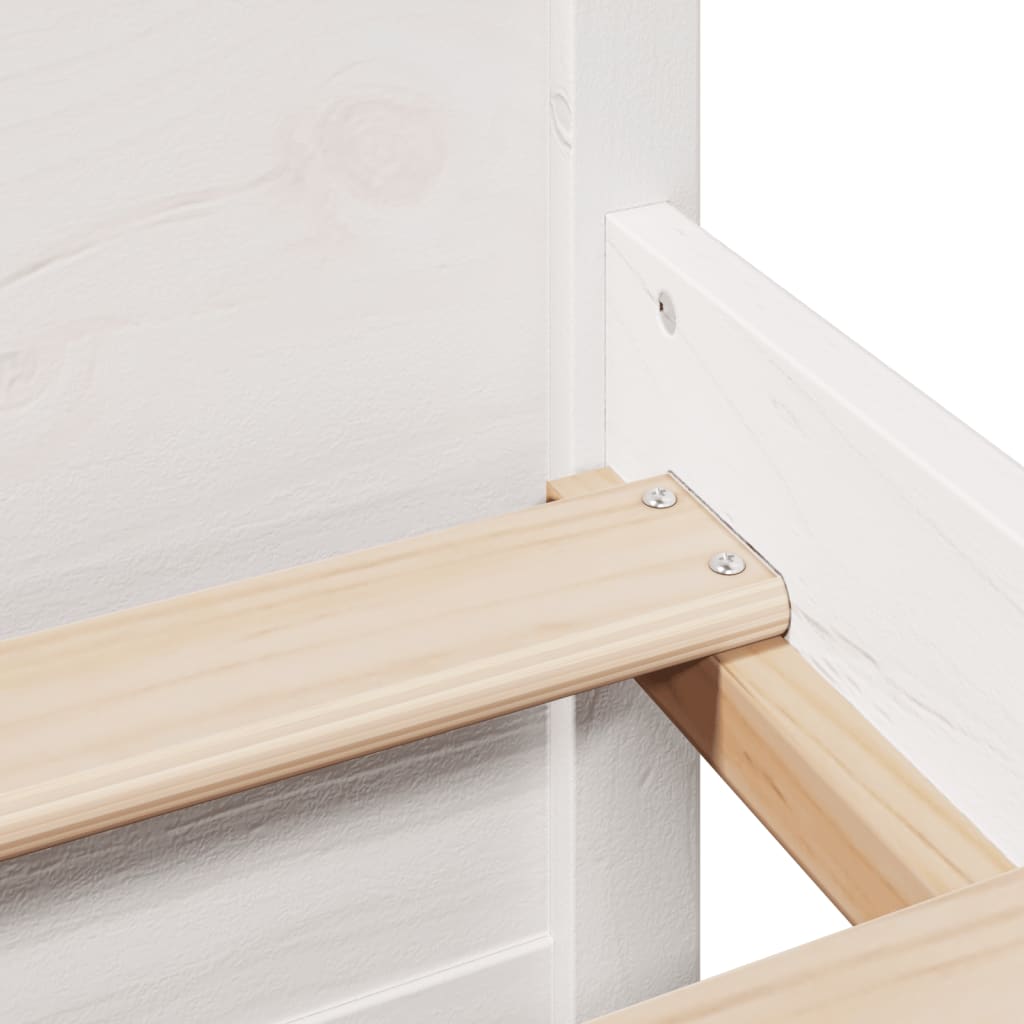 Bookcase Bed without Mattress White 160x200cm Solid Wood Pine