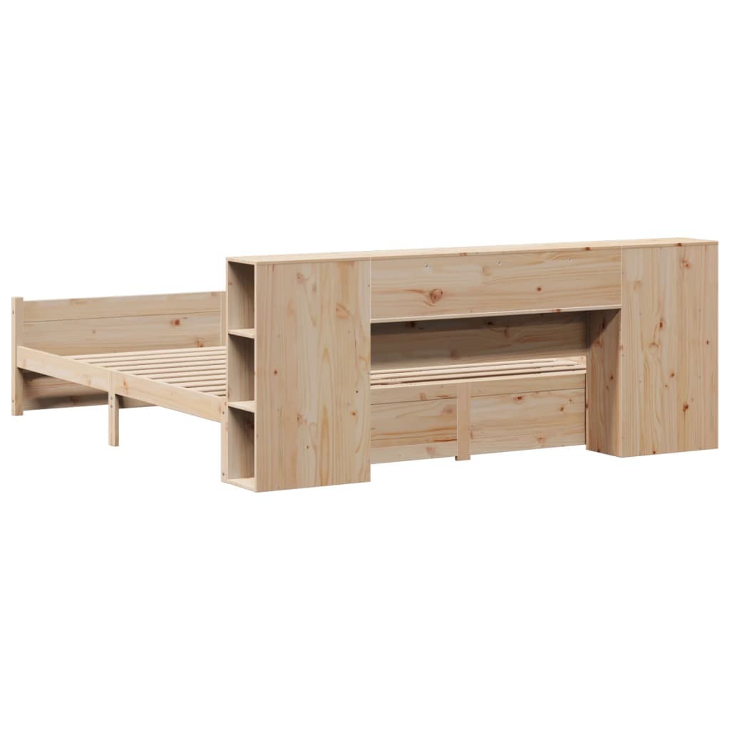 Bookcase Bed without Mattress 180x200cm Super King Solid Wood Pine