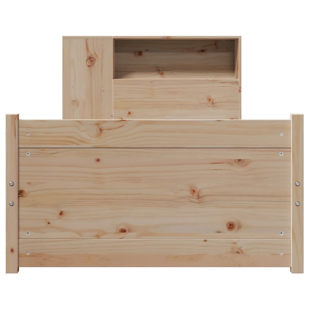 Bookcase Bed without Mattress 90x190cm Single Solid Wood Pine