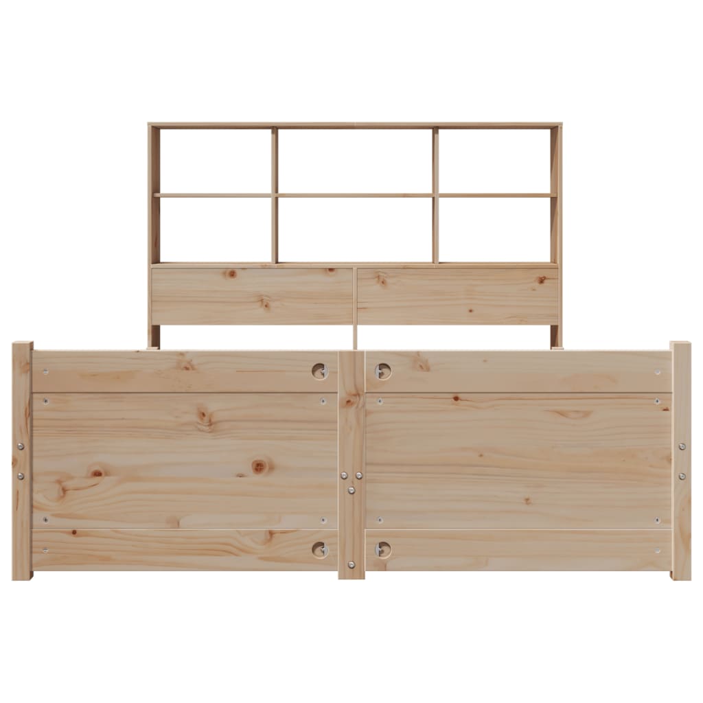Bookcase Bed without Mattress 160x200cm Solid Wood Pine