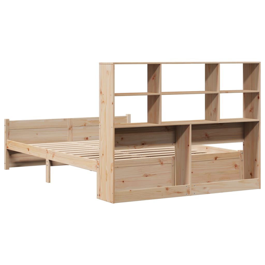 Bookcase Bed without Mattress 160x200cm Solid Wood Pine