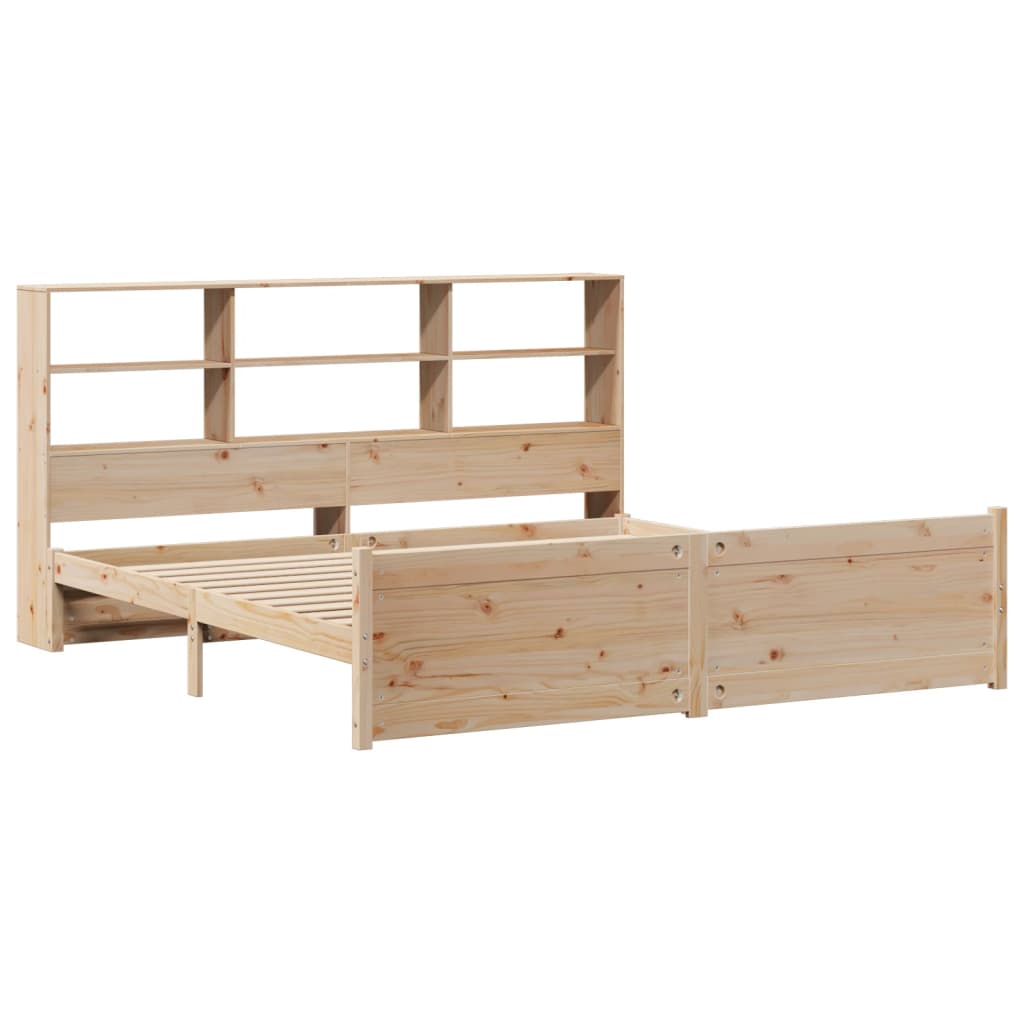 Bookcase Bed without Mattress 180x200 cm Super King Solid Wood Pine