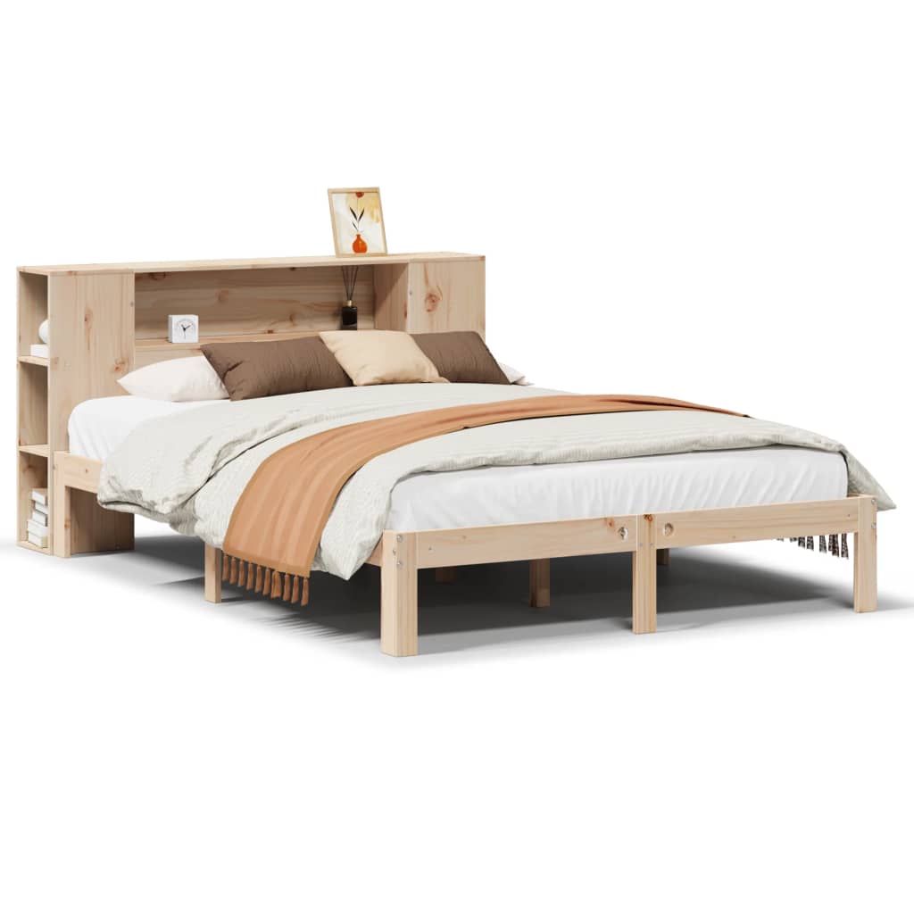 Bookcase Bed without Mattress 120x190 cm Small Double Solid Wood Pine