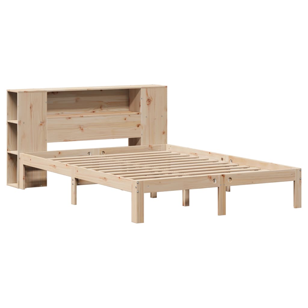 Bookcase Bed without Mattress 120x190 cm Small Double Solid Wood Pine