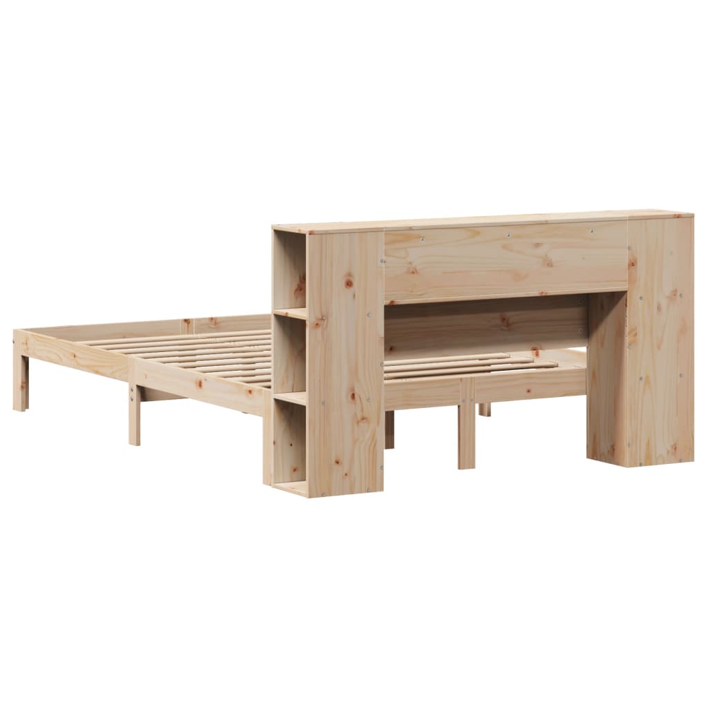 Bookcase Bed without Mattress 120x190 cm Small Double Solid Wood Pine