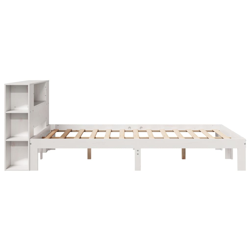 Bookcase Bed without Mattress White 120x190 cm Small Double Solid Wood Pine