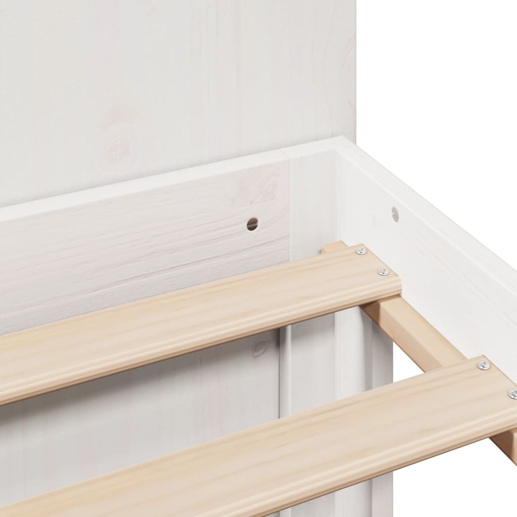 Bookcase Bed without Mattress White 120x190 cm Small Double Solid Wood Pine