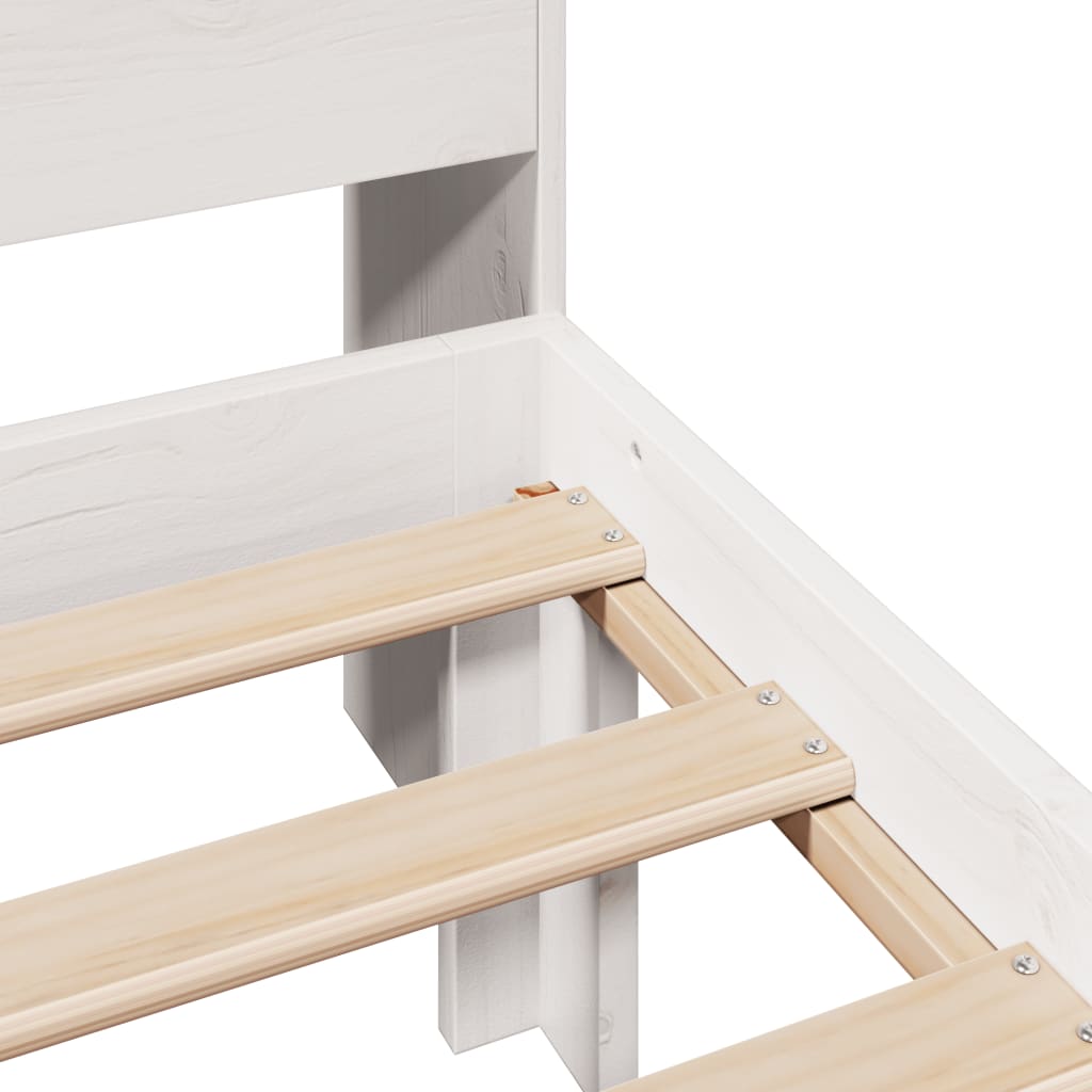 Bookcase Bed without Mattress White 90x190 cm Single Solid Wood Pine
