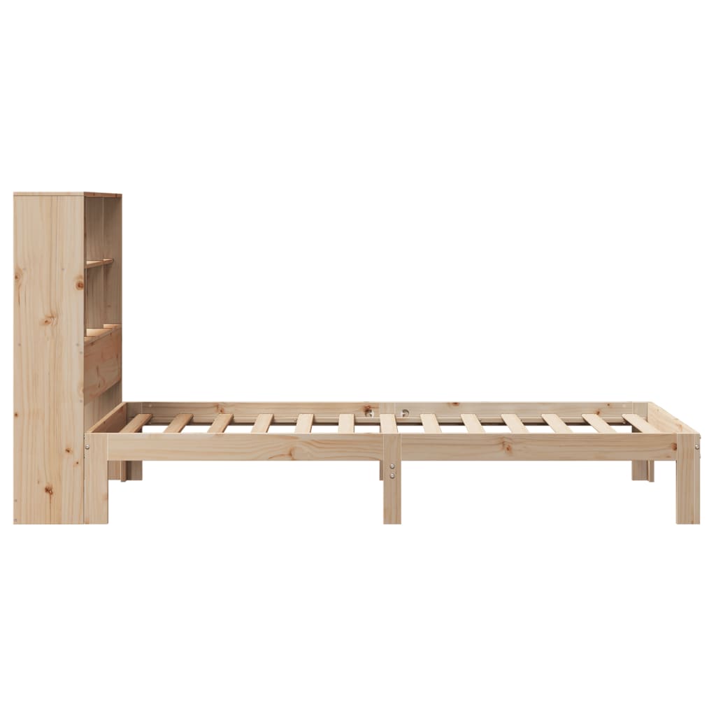 Bookcase Bed without Mattress 90x200cm Solid Wood Pine
