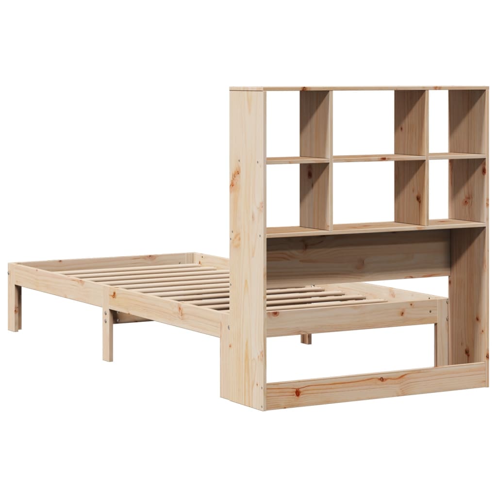 Bookcase Bed without Mattress 90x200cm Solid Wood Pine