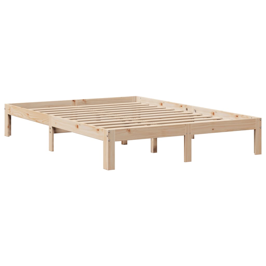 Bookcase Bed without Mattress 160x200cm Solid Wood Pine