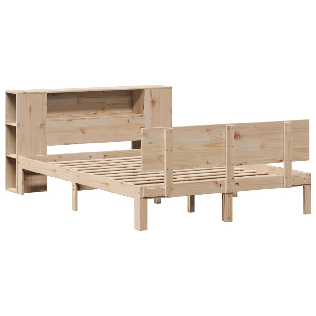 Bookcase Bed without Mattress 120x190 cm Small Double Solid Wood Pine