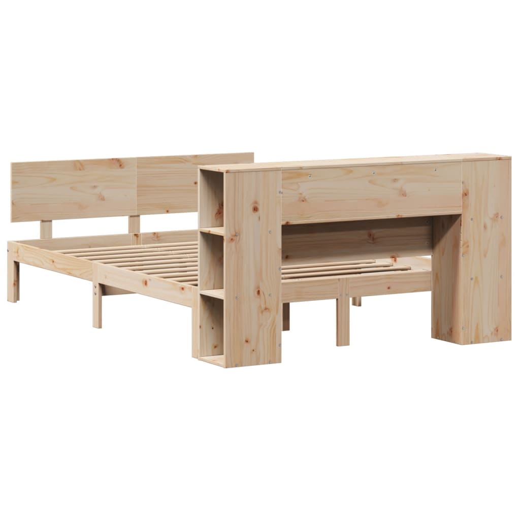 Bookcase Bed without Mattress 120x190 cm Small Double Solid Wood Pine