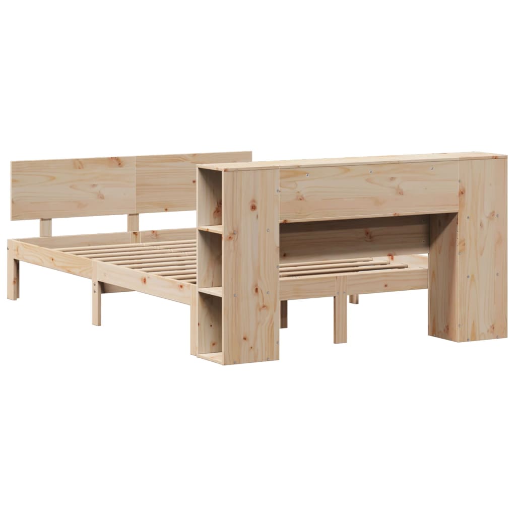 Bookcase Bed without Mattress 120x200cm Solid Wood Pine
