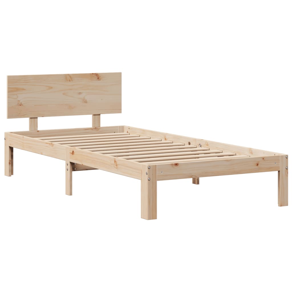Bookcase Bed without Mattress 140x200cm Solid Wood Pine