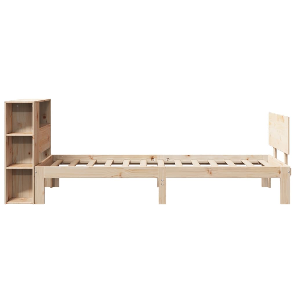 Bookcase Bed without Mattress 90x200cm Solid Wood Pine